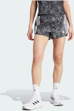 adidas Womens Own the Run Excite Allover Print AEROREADY Shorts - Recycled Material - Size 2XS – 3”