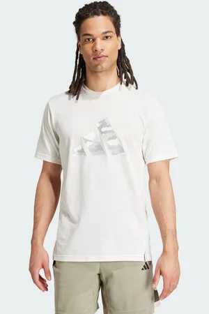 adidas Mens Train Essentials Camo Graphic Logo Tee - Recycled Material - Size Small