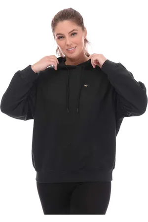 adidas Womens Originals Trefoil Logo Hoodie in Cotton - Size 2 UK