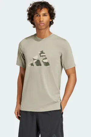 adidas Mens Train Essentials Camo Graphic Logo Tee - Recycled Material - Size Large