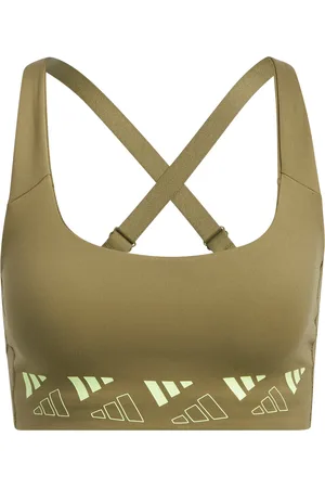 adidas Womens Powerimpact Training Medium-Support Logo Bra - Recycled Material - Size XL (D-DD)