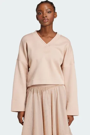 adidas Womens Deep V-Neck Sweatshirt - - Size Small