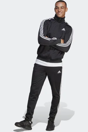 adidas Mens Basic 3-Stripes Tricot Track Suit - Recycled Material - Size Medium