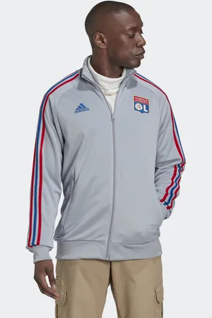 adidas Mens Olympique Lyonnais 3-Stripes Track Top - Recycled Material - Size Medium