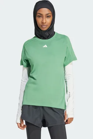 adidas Womens AEROREADY Train Essentials Minimal Branding Crewneck Tee - Recycled Material - Size Large