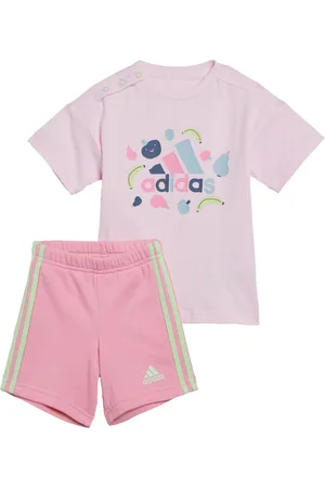 adidas Kids Unisex Essentials Allover Print Tee Set - Cotton - Size 0-3M