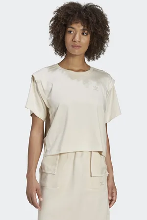 adidas Womens Adicolor Clean Classics Tee - Cotton - Size 14 UK