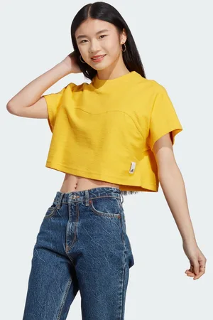 adidas Womens Lounge Terry Loop Crop Top - Cotton - Size X-Small