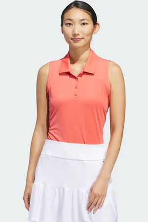 adidas Womens Ultimate365 Solid Sleeveless Polo Shirt - Recycled Material - Size X-Large