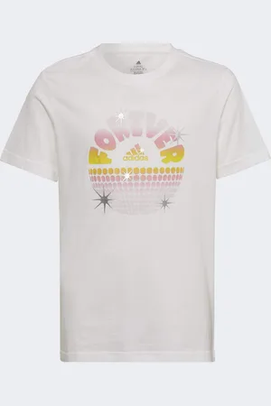 adidas Childrens Unisex Glam Graphic Tee - Cotton - Size 14-15Y