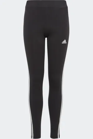 adidas Childrens Unisex Essentials 3-Stripes Cotton Tights - - Size 11-12Y