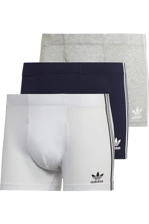 adidas Mens 3 Pack of Comfort Flex Cotton 3 Stripes Trunks in Multi - Polycotton - Size X-Large