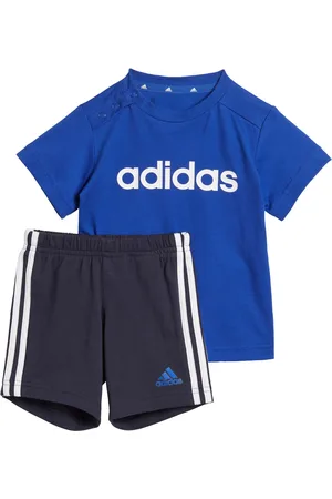 adidas Childrens Unisex Essentials Lineage Organic Cotton Tee and Shorts Set - - Size 6-9M