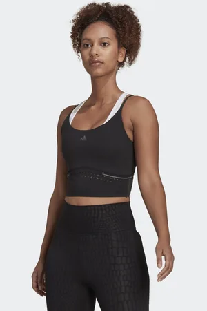 adidas Womens HIIT 45 Seconds Crop Tank Top - Recycled Material - Size Large
