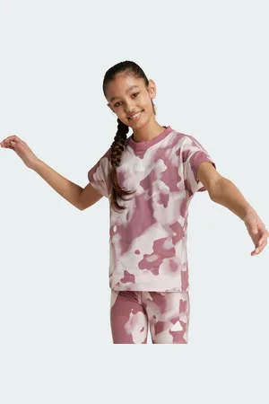 adidas Kids Unisex Future Icons Camo Printed Tee - Cotton - Size 9-10Y