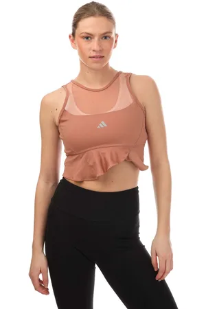 adidas Womens Collective Power Aeroready Frill Crop Top in - Size 12 UK