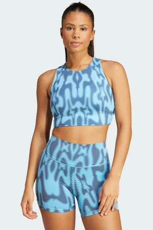 adidas Womens Yoga Studio Printed Tank Top - Recycled Material - Size Large