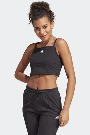 adidas Womens Allover Graphic Corset-Inspired Tank Top - Cotton - Size X-Large