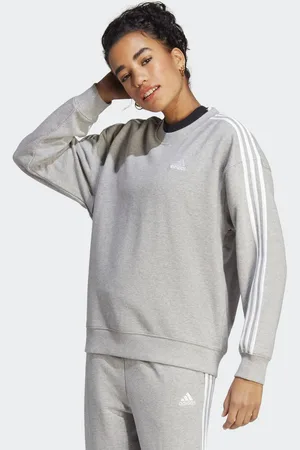 adidas Womens Essentials 3-Stripes Sweatshirt - Cotton - Size Medium