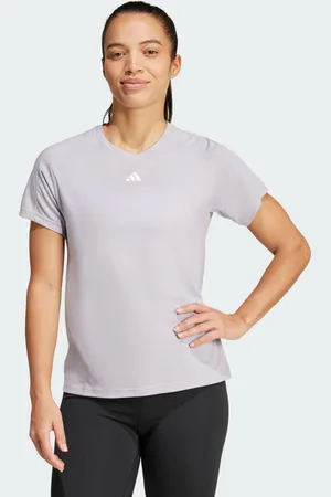 adidas Womens AEROREADY Train Essentials Minimal Branding Crewneck Tee - Recycled Material - Size Small