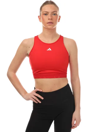 adidas Womens Aeroready Hyperglam Crop Top in white - Size 4 UK