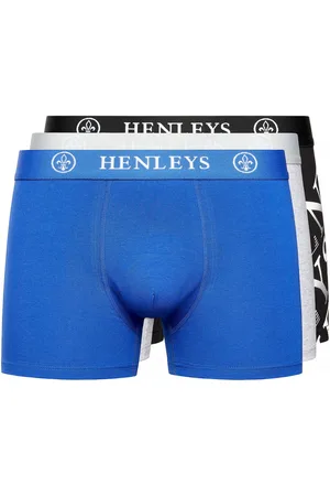 Henleys Mens Henline Assorted Designs Boxer Shorts (Pack of 3) (Multicoloured) - - Size Large