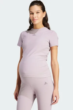 adidas Womens Ribbed Fitted Tee (Maternity) - - Size X-Large