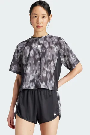 adidas Womens Train Essentials Allover Print Flower Tie-Dye Tee - Recycled Material - Size Small