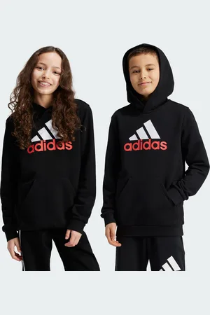 adidas Kids Unisex Essentials Two-Colored Big Logo Cotton Hoodie - - Size 11-12Y
