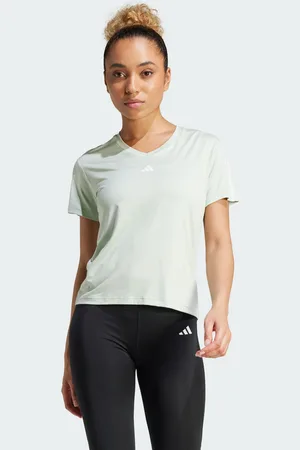 adidas Womens AEROREADY Train Essentials 3-Stripes V-neck Tee - - Size Large