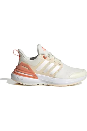 adidas Kids Unisex Junior Rapidasport Bounce Lace Trainers in Off White Mesh - Size UK 4
