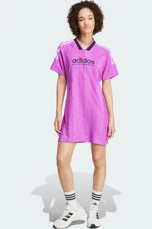 adidas Womens Tiro Cut 3-Stripes Jacquard Tee Dress - Recycled Material - Size X-Small