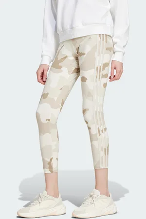 adidas Womens Essentials 3-Stripes Camo Print 7/8 Length Leggings - Cotton - Size X-Small