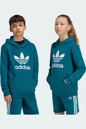 adidas Kids Unisex Trefoil Hoodie - Cotton - Size 9-10Y