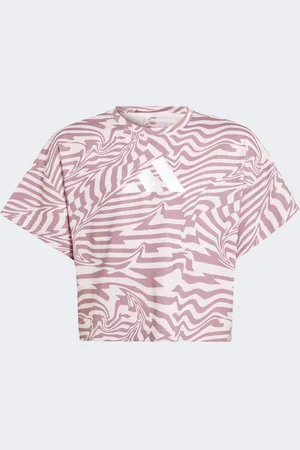 adidas Childrens Unisex AEROREADY Print Tee Kids - Recycled Material - Size 13-14Y