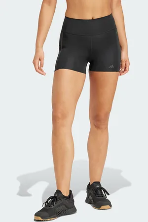 adidas Womens Optime 4-Inch Raw-Cut-Hem Leggings - Recycled Material - Size 2XS