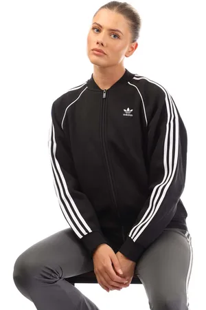 adidas Womens 3-Stripes Fleece Bomber Jacket in Cotton - Size UK 8-10 (Womens)