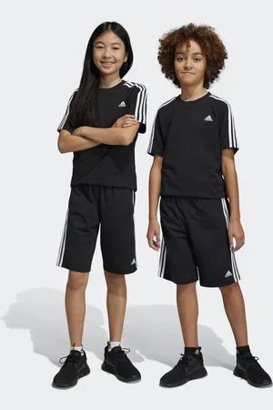 adidas Childrens Unisex Essentials 3-Stripes Knit Shorts - Cotton - Size 9-10Y