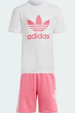 adidas Childrens Unisex Adicolor Shorts and Tee Set - Cotton Jersey - Size 3-4Y