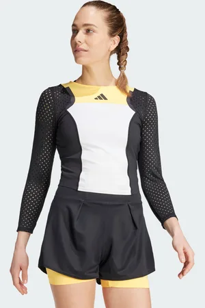 adidas Womens Tennis HEAT.RDY Cropped FreeLift Long Sleeve Tee - recycled_material - Size X-Small