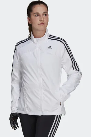 adidas Womens Marathon 3-Stripes Jacket - Recycled Material - Size Small