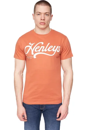 Henleys Mens Scripthen Logo T-Shirt (Brick ) - Size Medium
