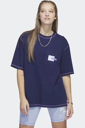 adidas Womens Sport Statement Boyfriend Pocket Tee - Cotton - Size X-Large