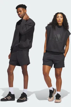 adidas Unisex Basketball Sueded Shorts - Recycled Material - Size Medium