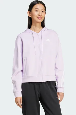 adidas Womens Future Icons 3-Stripes Full Zip Hoodie - Cotton - Size Medium