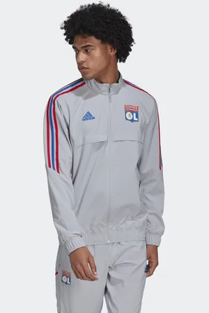 adidas Mens Olympique Lyonnais Tiro 21 Presentation Jacket - Recycled Material - Size Large