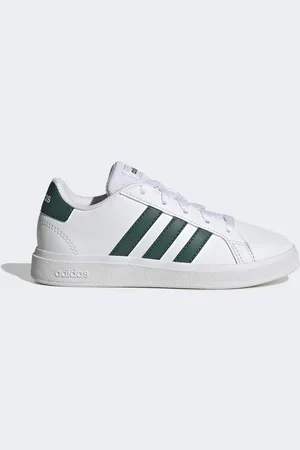 adidas Childrens Unisex Grand Court Lifestyle Tennis Lace-Up Shoes - - Size UK 11 Kids