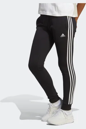 adidas Womens Essentials 3-Stripes French Terry Cuffed Pants - Cotton - Size 2XS