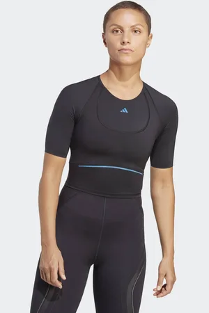 adidas Womens Tailored HIIT HEAT.RDY Training Crop Tee - Recycled Material - Size 2XL