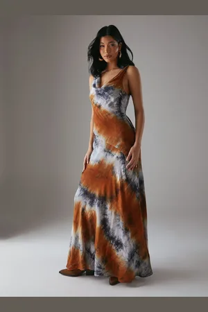 warehouse Womens Tie Dye Cowl Neck Maxi Dress - - Size 16 UK